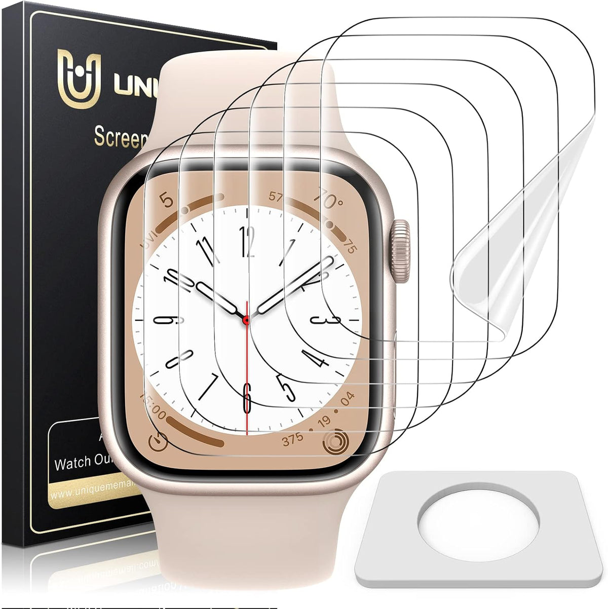 UniqueMe 6 Pack for Apple Watch 40mm SE 3/SE 2/SE Screen Protector