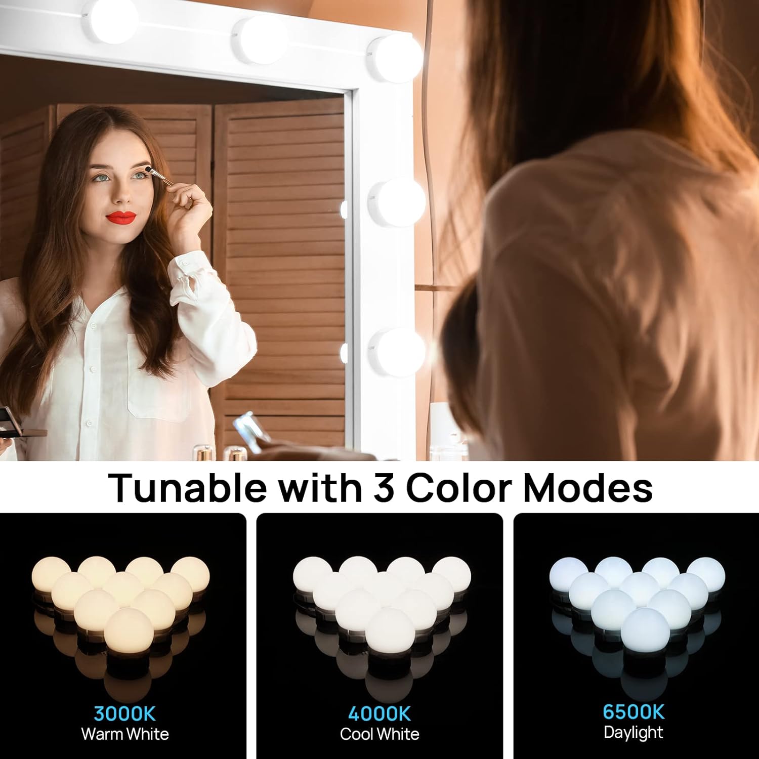 Consciot LED Vanity Lights for Mirror, Hollywood Style 10 Dimmable Bulbs