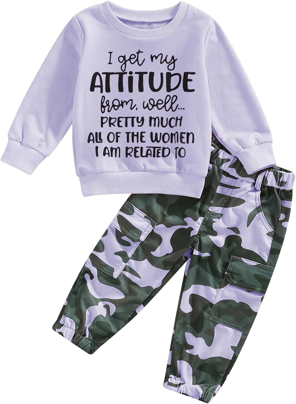 Toddler Girls Clothes 1T 2T 3T 4T 5T Fall Outfits Sweatshirt Camo Pants Set