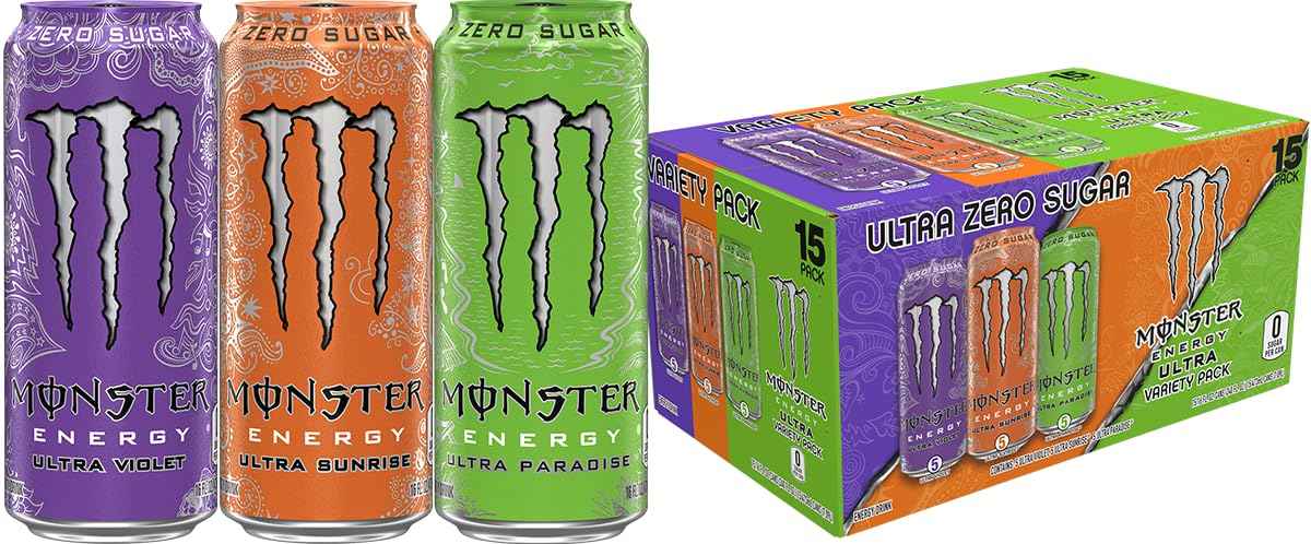 Monster Energy Ultra Variety Pack, POP, Sugar Free Energy Drink, 16 Ounce