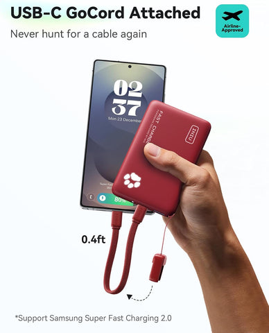 INIU 10000mAh 45W Fast Charging Portable Charger, Smaller Travel Power Bank