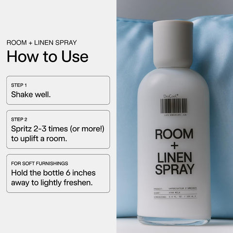DedCool, Room + Linen Spray in Xtra Milk, Essential Oil Infused, 3.4 fl oz