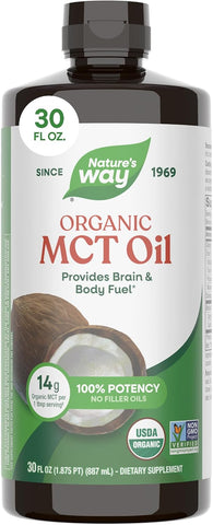 Nature's Way Organic MCT Oil, Brain and Body Fuel*, Keto & Paleo, 30 Fl Oz