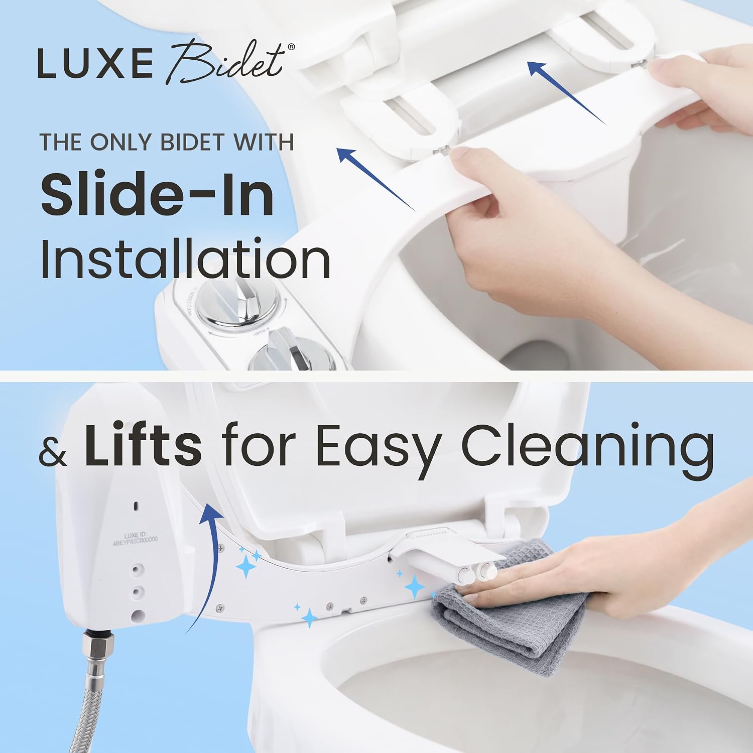 LUXE Bidet NEO 185 PLUS - Patented Bidet Attachment for Toilet, Rose Gold