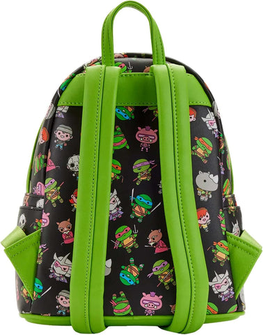 Loungefly Teenage Mutant Ninja Turtles Sewer Cap AOP Womens Double Strap Shoulder Bag Purse