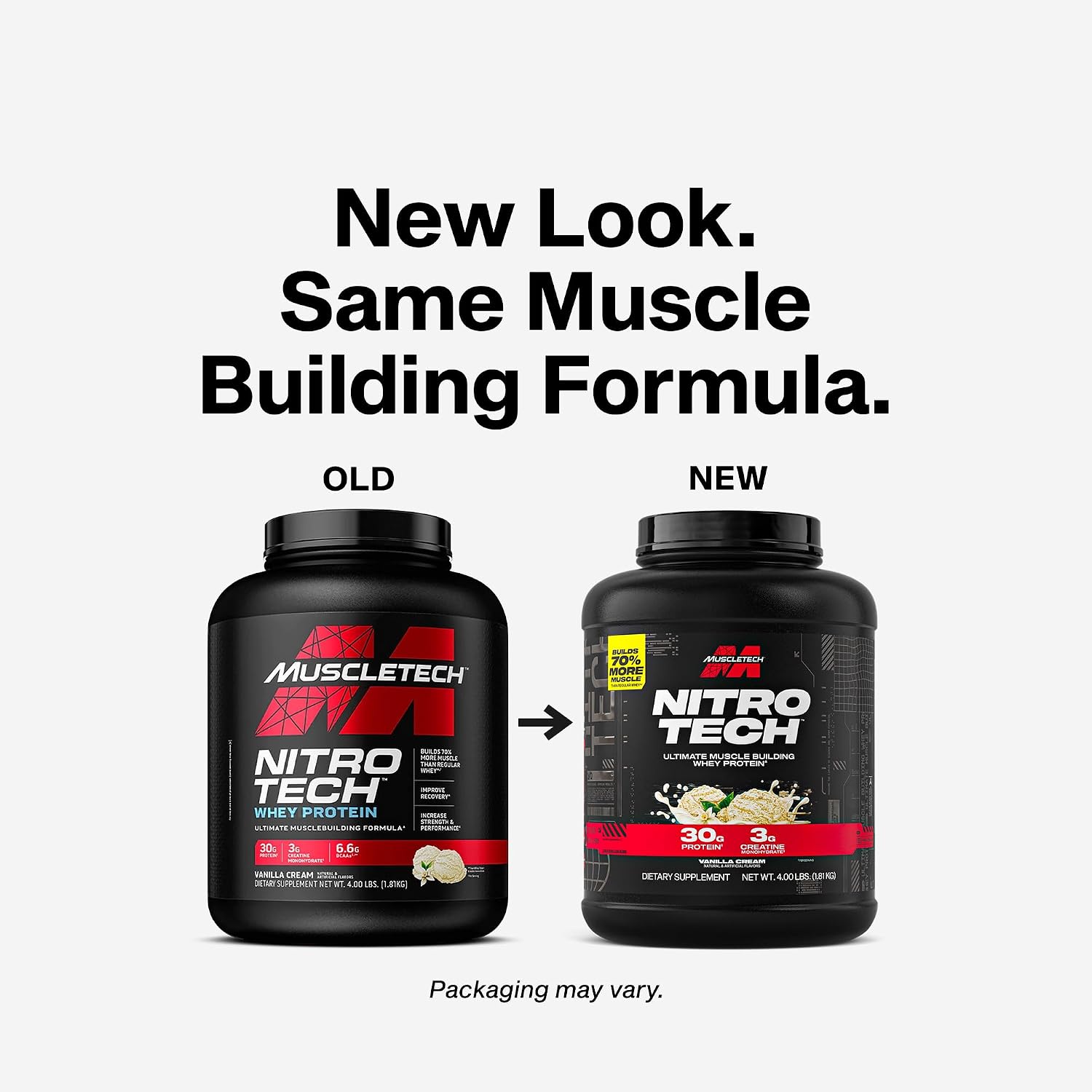 MuscleTech Whey Protein Powder (Vanilla Cream, 4LB) - 30g Protein