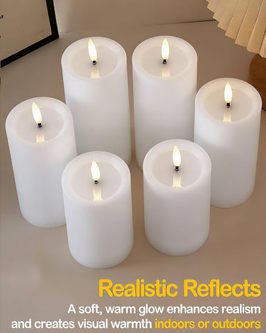 Gmnee 3"x4" Outdoor Waterproof Flameless Candles with Remote Timers Battery
