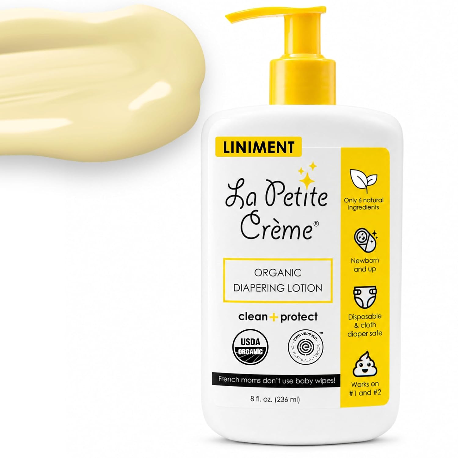 La Petite Creme Premium Diapering Lotion - Liniment Diaper Rash Cream, 8 oz