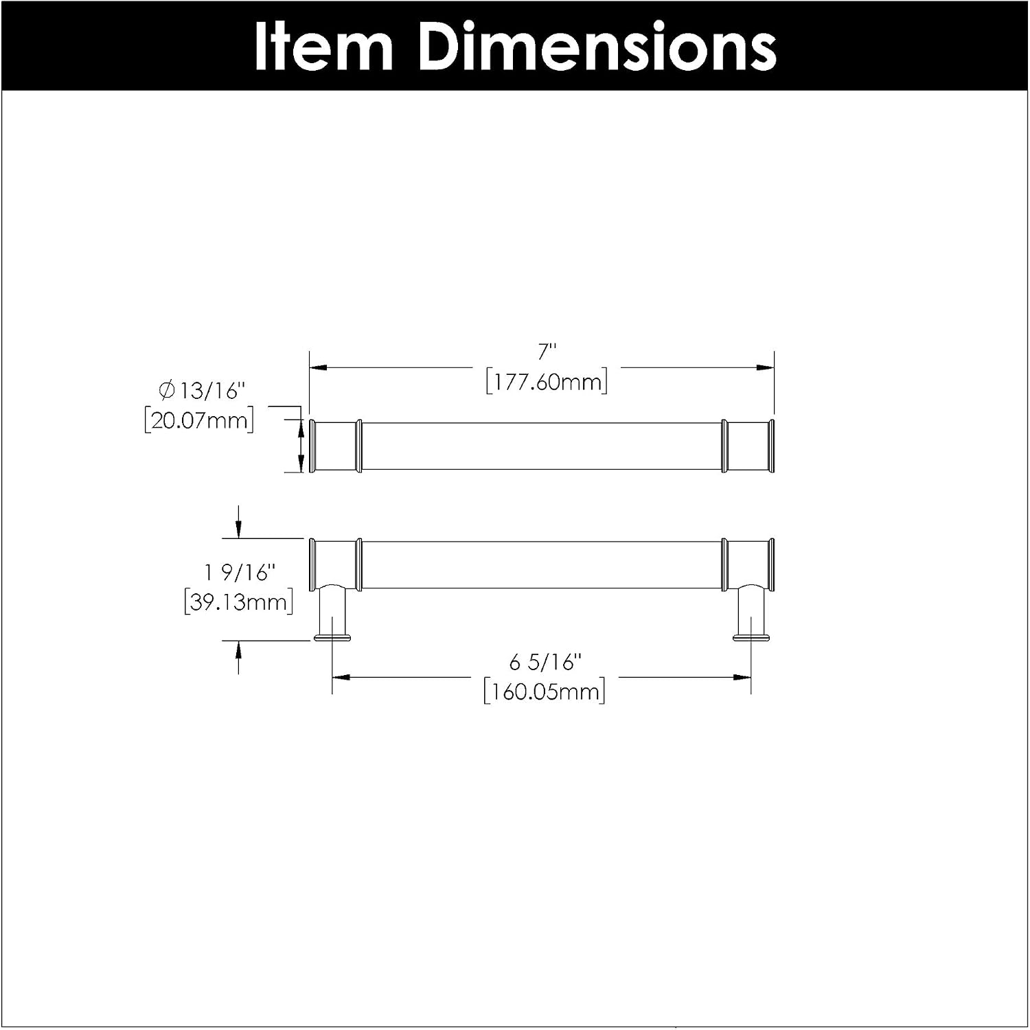 Hickory Hardware 1 Pack Solid Core Kitchen Cabinet Pulls, Luxury Cabinet Handles, Doors & Dresser Drawers, 6-5/16 Inch (160mm) Hole Center, Crysacrylic with Satin Nickel, Midway Collection