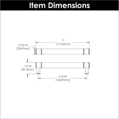 Hickory Hardware 1 Pack Solid Core Kitchen Cabinet Pulls, Luxury Cabinet Handles, Doors & Dresser Drawers, 6-5/16 Inch (160mm) Hole Center, Crysacrylic with Satin Nickel, Midway Collection