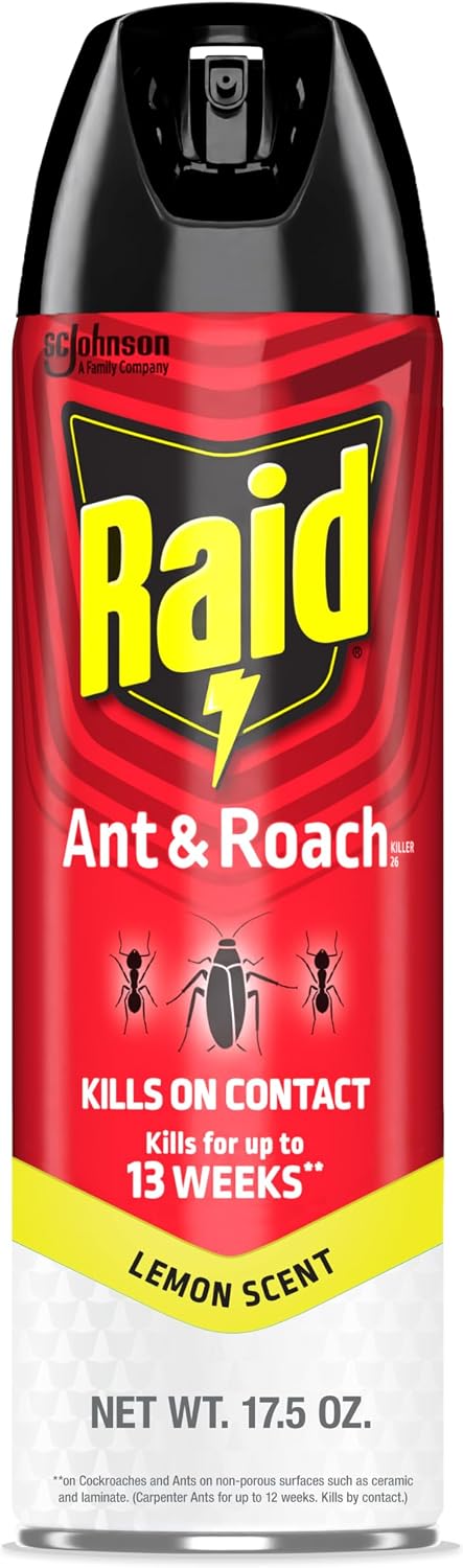 Raid Ant & Roach Killer Bug Spray, Lemon Scent, 17.5 oz