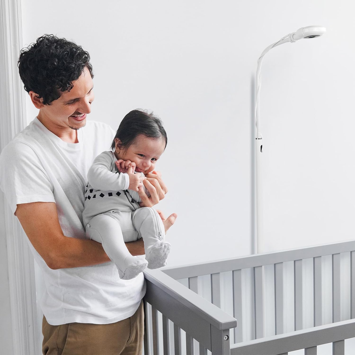 Didalo Floor Stand for Nanit Pro Baby Monitor, Gooseneck Swivel Holder Mount with Adjustable Height and Stable Base,Without Tools or Wall Damage(Camera not Included)
