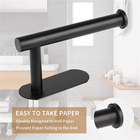 JOPOFI Toilet Paper Holder - Adhesive Toilet Paper Holder - Matte Black