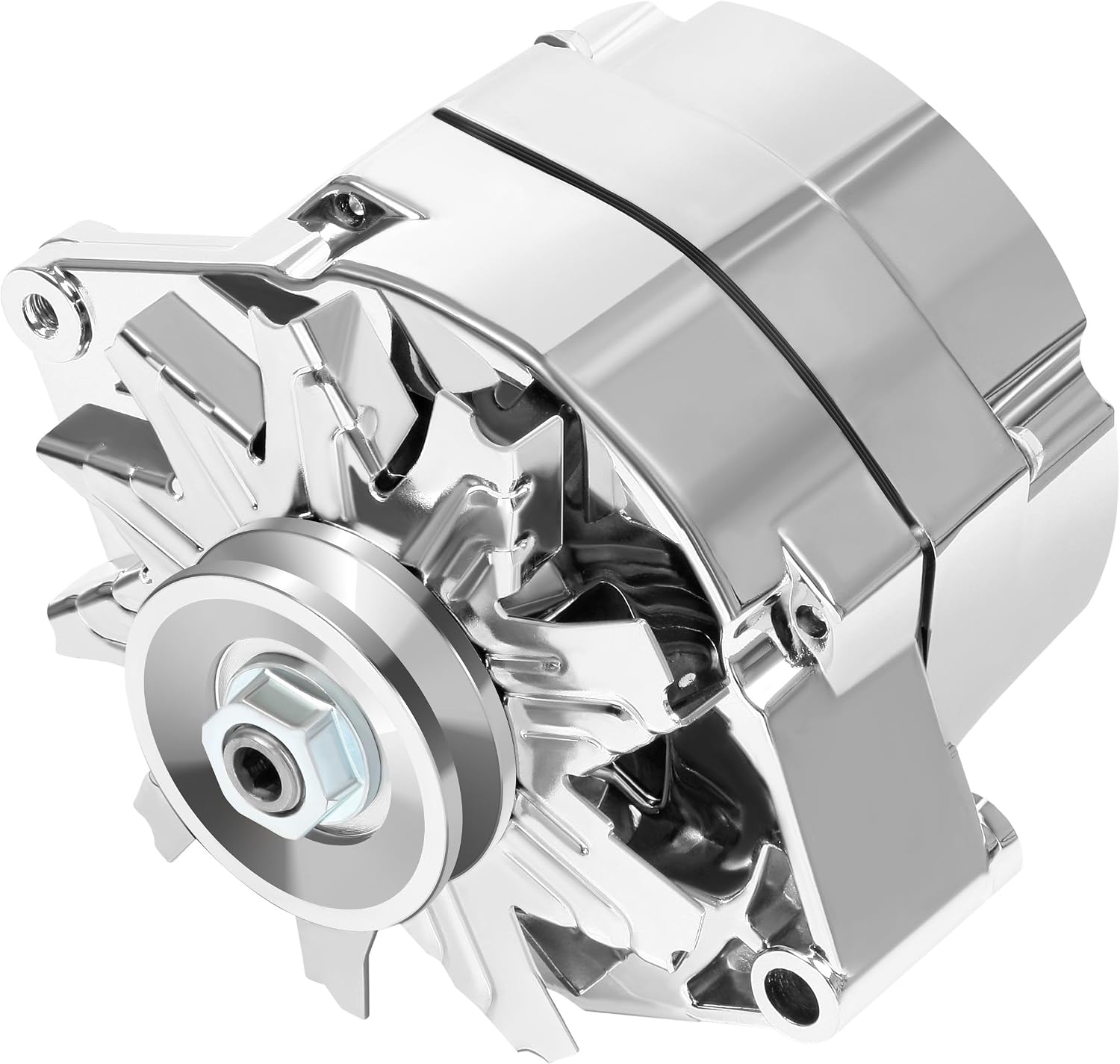 Alternator Chrome 1 Wire Self Exciting Street Rod for GM 305 350 BBC SBC