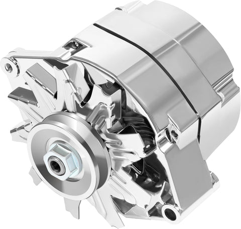 Alternator Chrome 1 Wire Self Exciting Street Rod for GM 305 350 BBC SBC