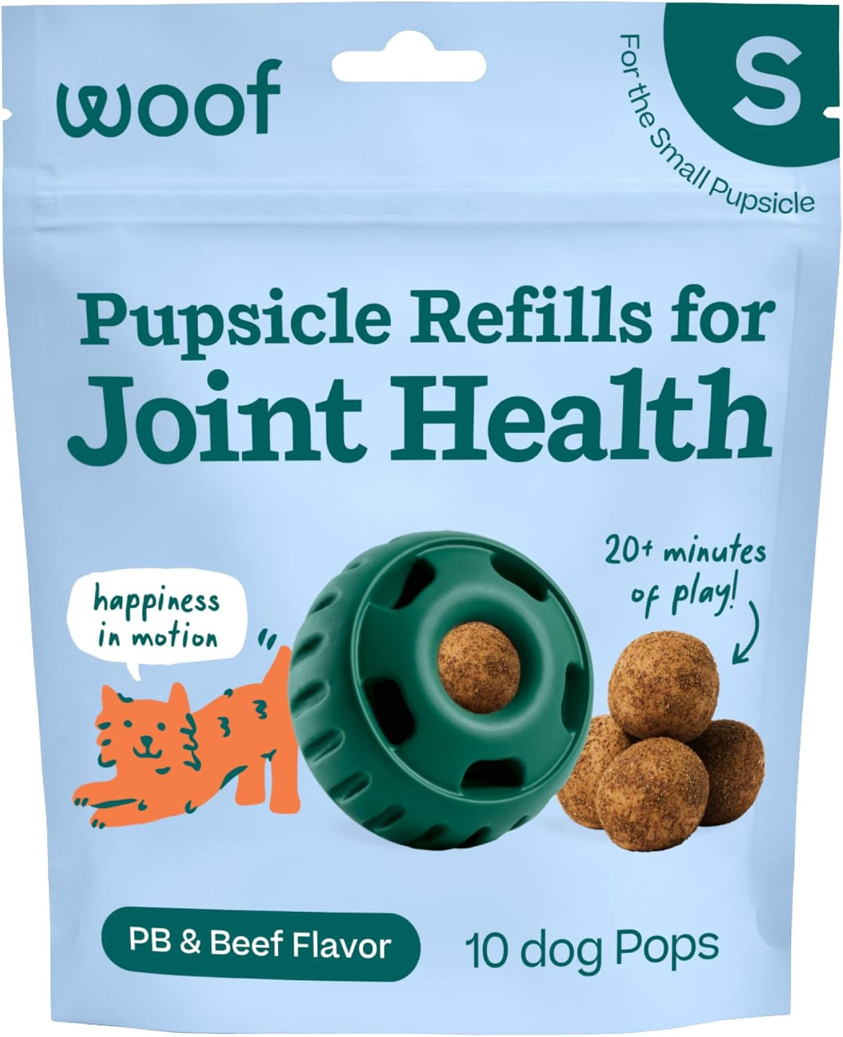 WOOF Hip & Joint Pupsicle Refill Pops - Dog Supplement for the Pupsicle Toy to Support Joint Health, Recovery, and Mobility - Small Pops