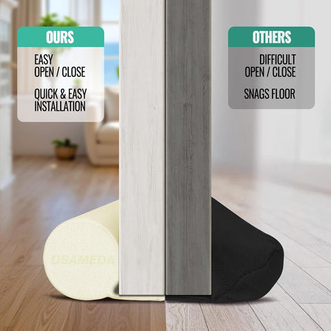 ‌‌OSAMEDA Under Door Draft Stopper Door Sweep Gap Filler Seal 36 Inch Beige