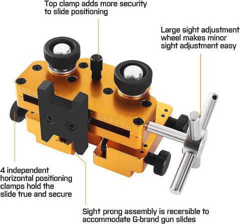 Sight Pusher Tool with Heavy-Duty Aluminum Frame and Rotatable Sight Prong