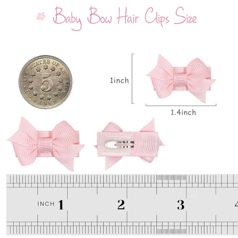 DED 40PCS 1.4" Baby Girls Mini Bow Snap Clips for Infants Toddlers