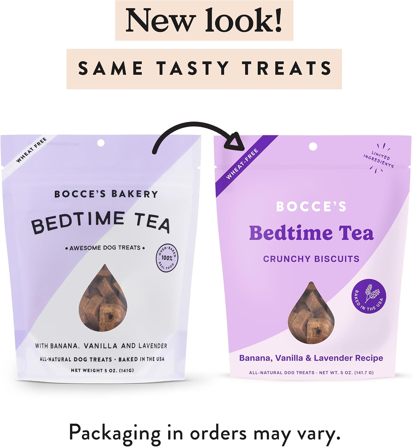 Bocce's Bakery Bedtime Tea Flavor Crunchy Biscuits Dog Treats, 5 oz