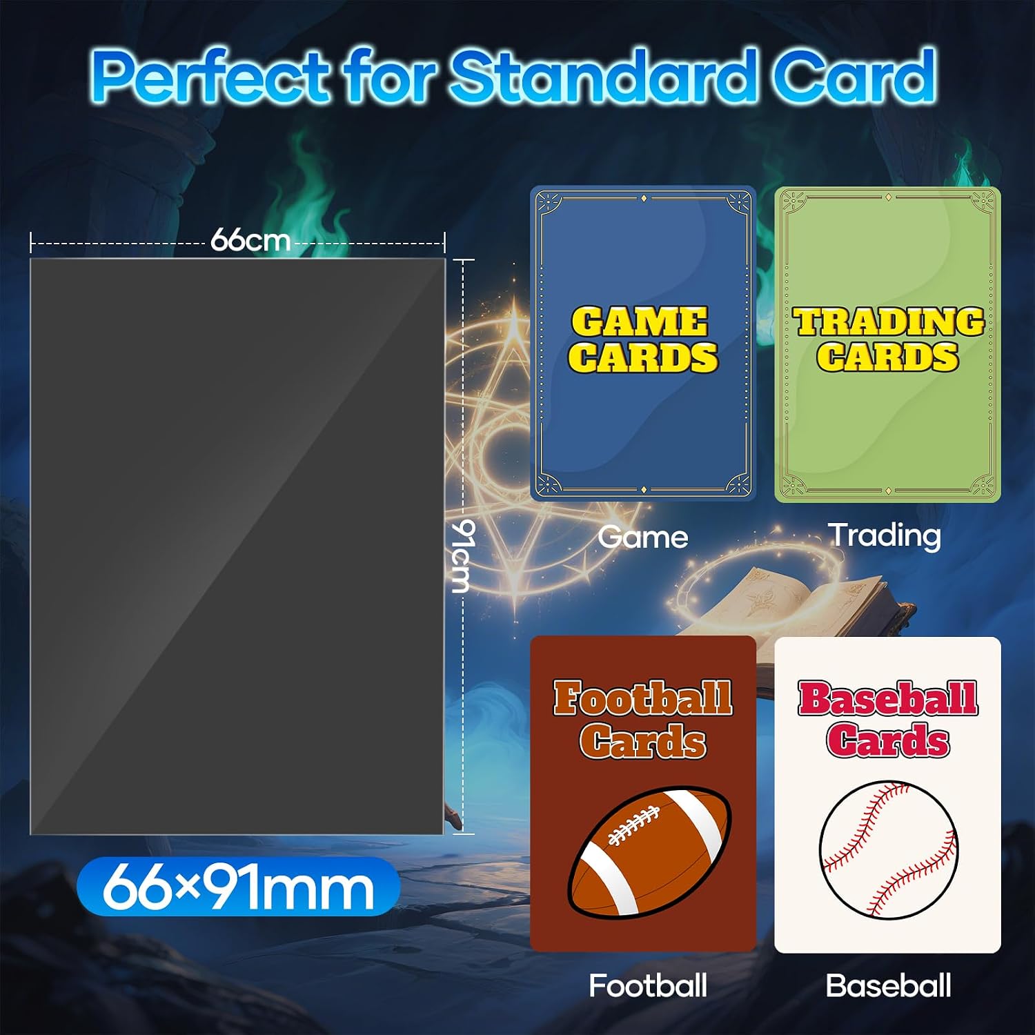 500 Counts Black Card Sleeves, Matte Card Sleeve Deck Card Protectors, Trading Card Sleeves Fit for MTG, TCG and Sports Cards