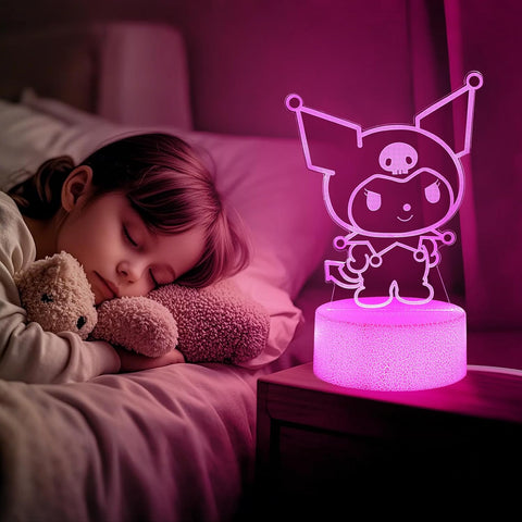 sunduck Pink Kawaii Night Light with Corded Control- Cute Dreamy Girls Room Decor, Perfect Birthday/Christmas Gift for Kids, Unique Holiday Present