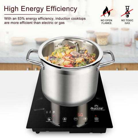 Duxtop Built-in Induction Cooktop, Portable Induction Burner 1800W 8600BI