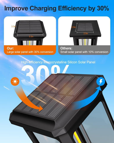 Tenmiro Solar Pathway Lights Outdoor 2 Pack, Bright Solar Garden Lights