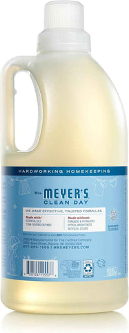 MRS. MEYER'S CLEAN DAY Laundry Detergent, Rain Water, 64 fl oz, 2 Pack | Brightens Colors, Removes Tough Stains, Up to 64 Loads a Bottle, Made with Essential Oils and Stain-Fighting Enzymes