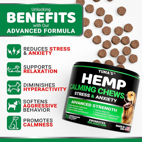 Advanced Calming Chews for Dogs - Hemp Dog Calming Chews Anxiety Relief