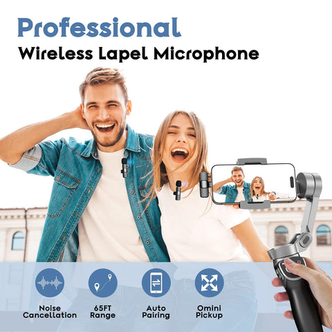 USB C Mini Wireless Lavalier Microphone for iPhone 15 16, iOS and Android Devices - Noise Reduction Lapel Mic for Recording, Clip on Mic, Omini Lav Mic for Video Recording, Tiktok, Youtube, Vlog