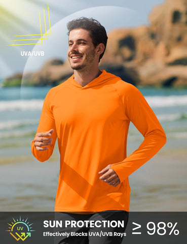 TACVASEN Men's Long Sleeve Active T-Shirts UPF 50+ Hoodies Sun Protection Shirt Lightweight Quick Dry Rash Guards