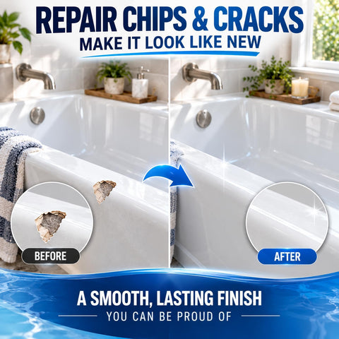 Tub Repair Kit White, Bathtub Repair Kit for Enamel, Fiberglass, Acrylic
