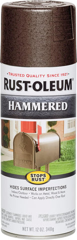 Rust-Oleum 7210830-6PK Stops Rust Hammered Spray Paint, 12 oz, Gold, 6 Pack