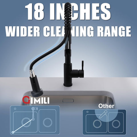 GIMILI Black Kitchen Faucet with Pull Down Sprayer