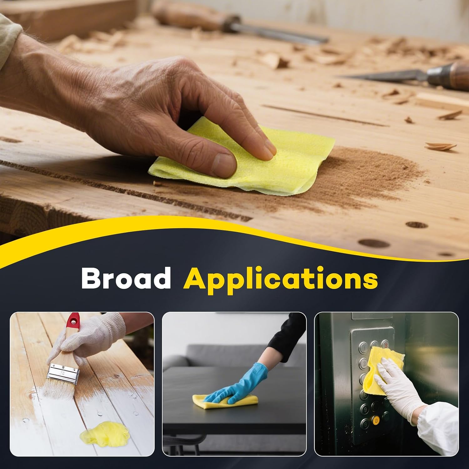 CAREGY 48Pcs Tack Cloth for Removing Dust from Woodworking