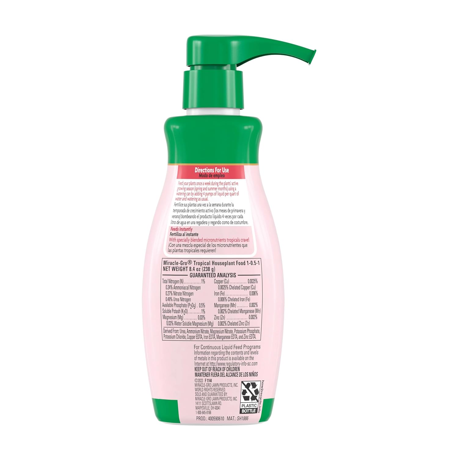Miracle-GRO Tropical Houseplant Food - Liquid Fertilizer for Tropical Houseplants, 8 fl. oz.