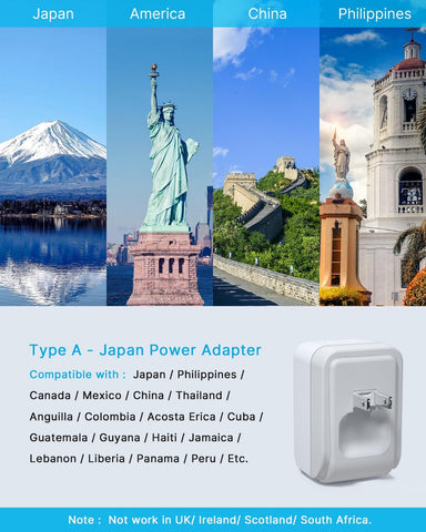 VINTAR US to Japan Plug Adapter, 2 Pack Foldable Japan Outlet Adapter