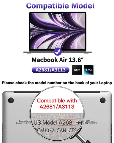 F FORITO 2-Pack Anti Blue Light Matte Screen Protector Compatible with MacBook Air 13.6 inch 2024 2022 M3 A3113 M2 A2681, Eye Protection Blue Light Blocking & Anti Glare Laptop Screen Protector