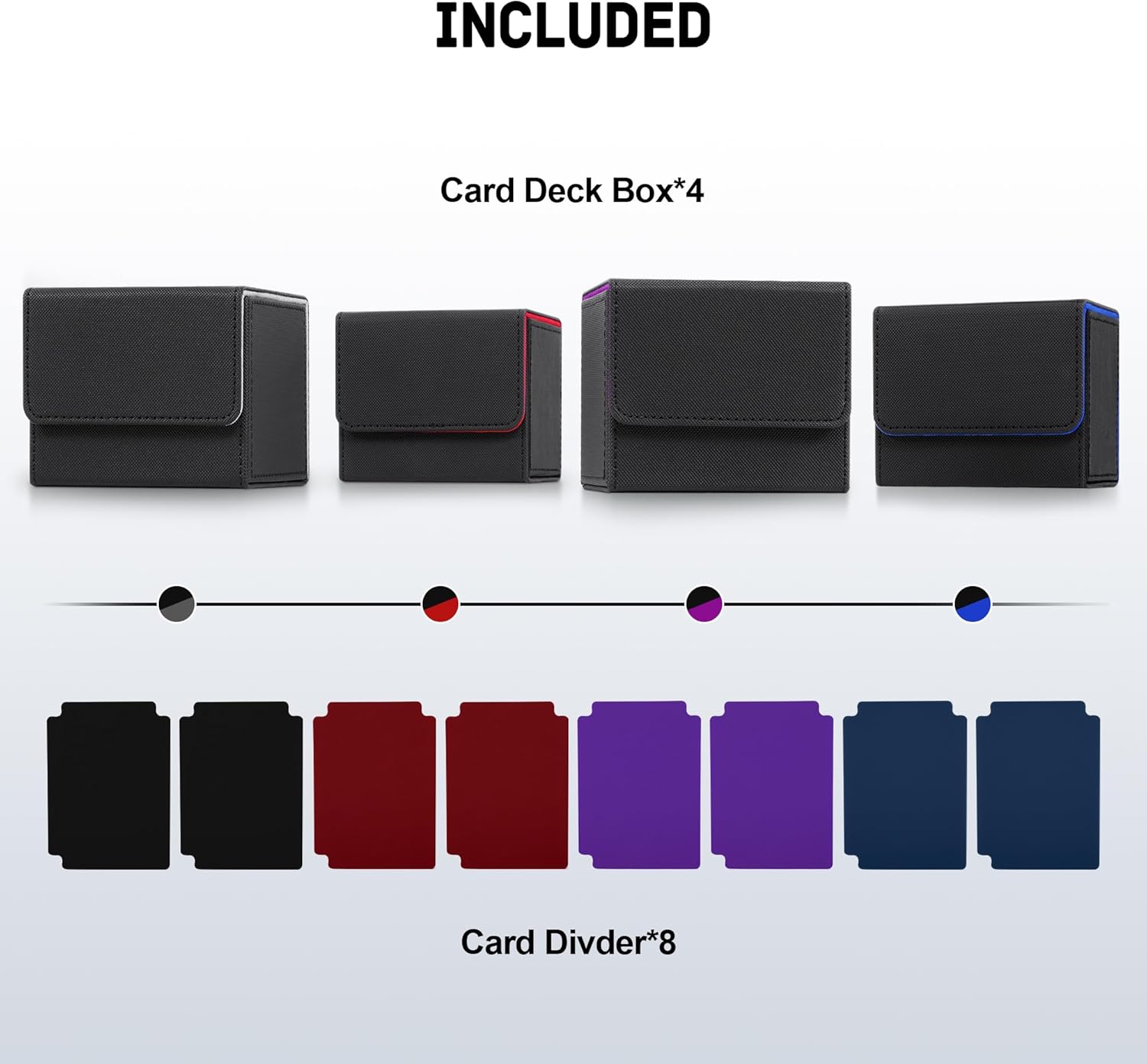 ZLCA 4PCS MTG Deck Box Holds 120+ Single Sleeved Cards Commander Deck Box