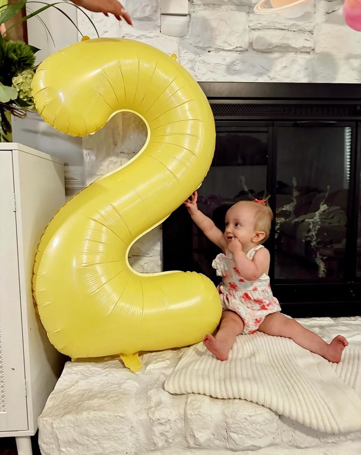 7 Balloon Numbers Birthday Decorations, 40In Yellow Balloons for Men Women