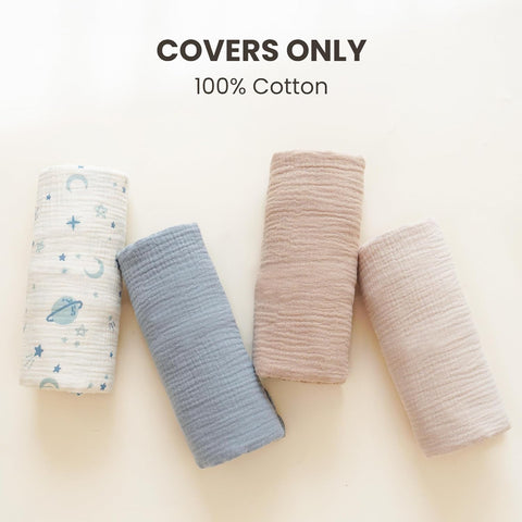 Konssy 2 Pack Muslin Baby Lounger Covers, Covers Only, 30.7" x 20"