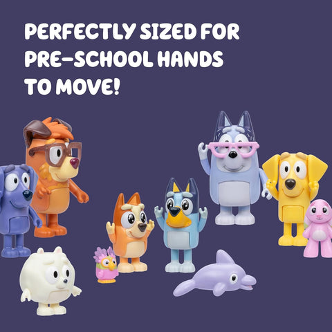 Bluey Super Fan Figurines Set, 12-Character Figure Pack