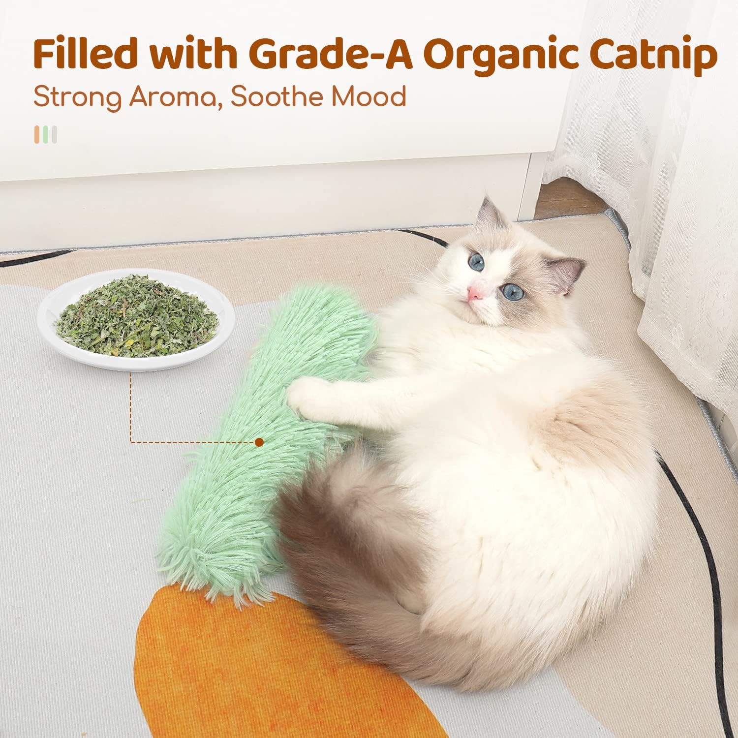Potaroma Cat Toys Pillows, 3 Pack, Catnip Inside, Indoor Interactive Fun