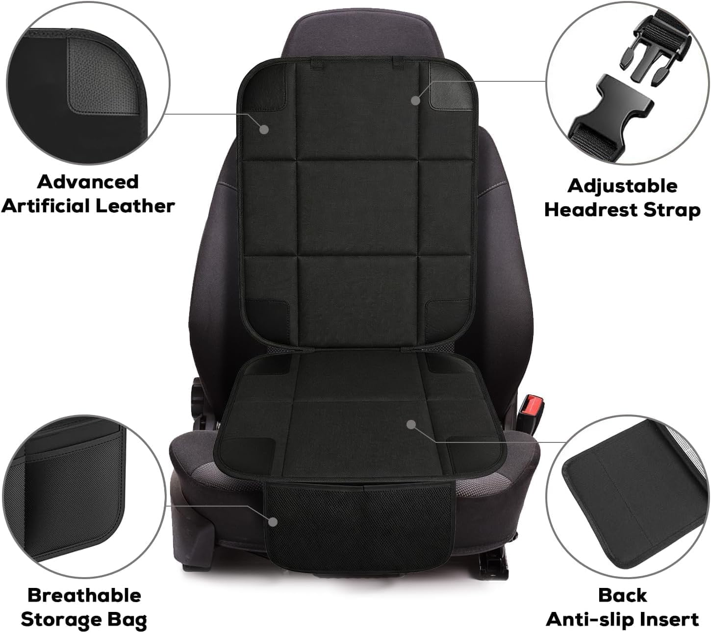 VLM 2 Pack Car Seat Protector for Child Car Seat, Waterproof Padded Cover