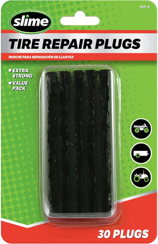 Slime 1031-A Tire Repair Plug Pack, Standard Heavy Duty Strings, for tubeless Off-Road Tires, Such as ATVS, wheelbarrows, Lawn mowers, Trailers, Pack of 30
