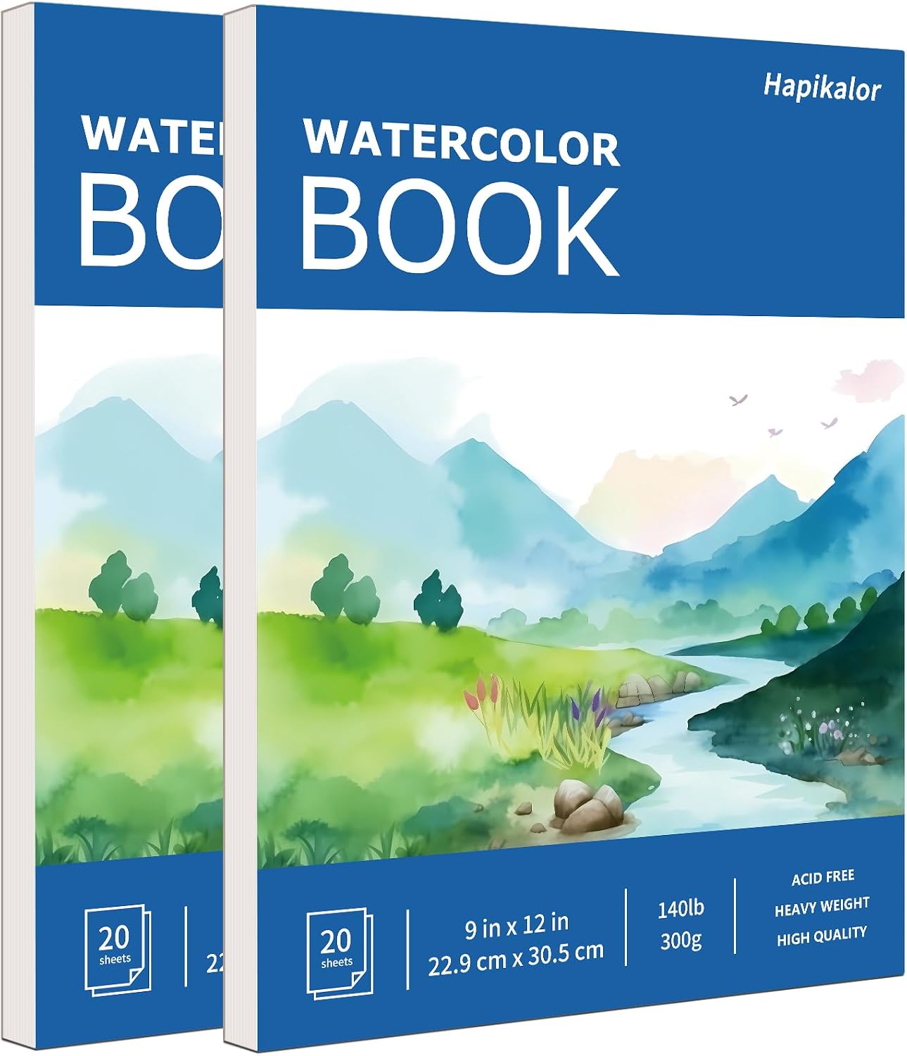 300gsm Pink Watercolor Paper Pad, 20 Sheets, Single Pad, 8.5×11 Inches