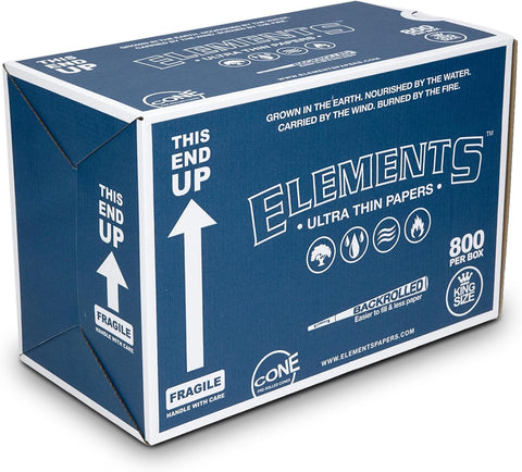 Elements King Size: 800 Pack, White Ultra Thin Rice Pre Rolled Cones