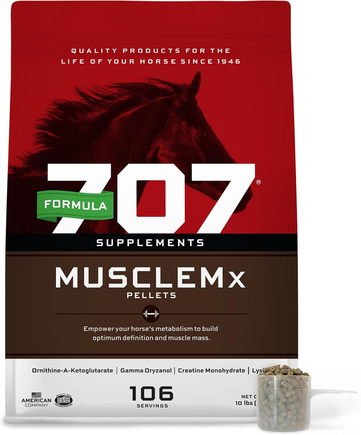 Formula 707 MuscleMx Muscle Supplement for Horses, 10 lb, 106 Servings