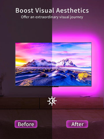 KANTUTOE TV LED Backlight, 9.84ft LED Lights for 32-45 Inch TV, RGB TV Backlight with Remote, Music Sync Bluetooth APP Control Strip Lights USB Powered for Bedroom Gaming Room Decor